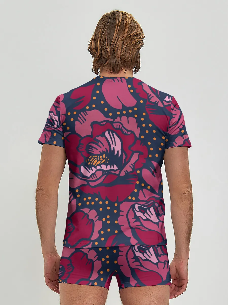 Мужские трусы с футболкой / Цветы