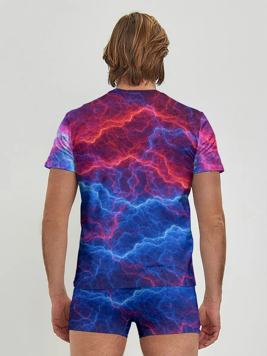 Мужские трусы с футболкой / Молнии: Огонь и лед