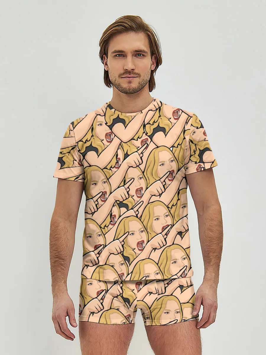 Мужские трусы с футболкой / Many women yelling at Cat meme