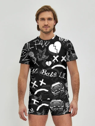 Мужские трусы с футболкой / LIL PEEP