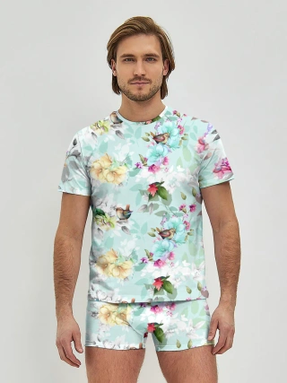 Мужские трусы с футболкой / Весенние цветы