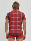 Мужские трусы с футболкой / Клетка красная