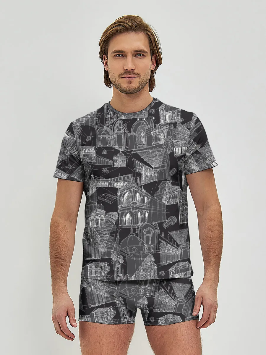 Мужские трусы с футболкой / дома