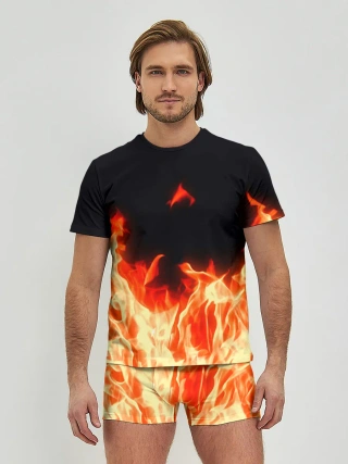 Мужские трусы с футболкой / Огонь