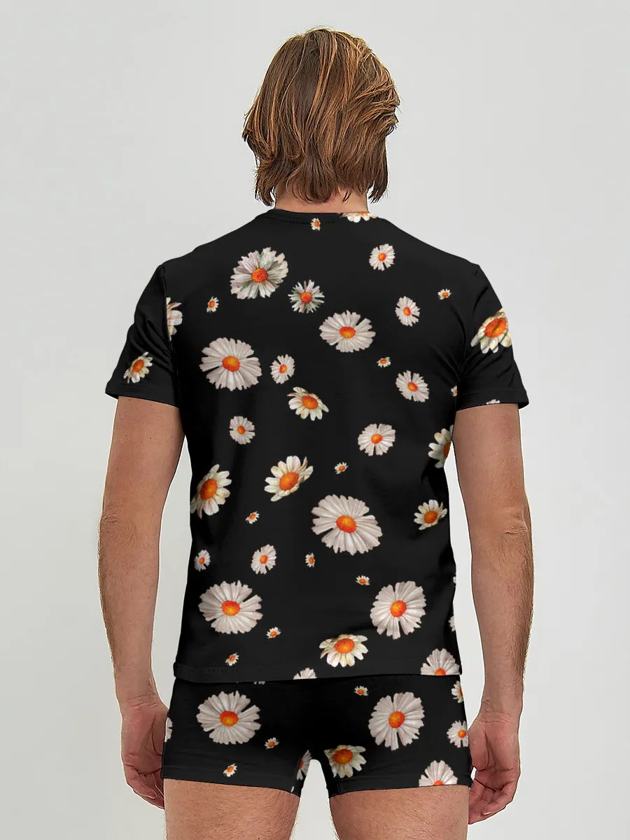 Мужские трусы с футболкой / Ромашки в ночи