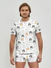 Мужские трусы с футболкой / Толстые котики