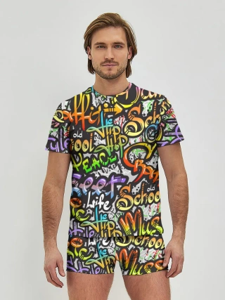 Мужские трусы с футболкой / Уличные граффити