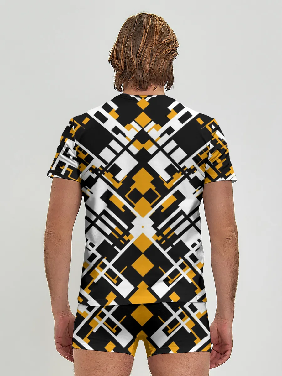 Мужские трусы с футболкой / КИБЕРПАНК,ФАНТАСТИКА,ГЕОМЕТРИЯ