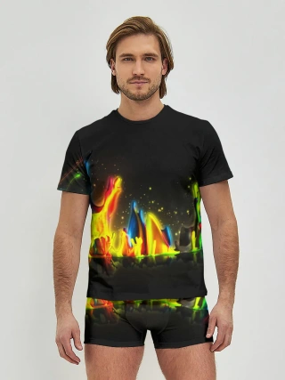 Мужские трусы с футболкой / КРАСКИ В НЕОНЕ