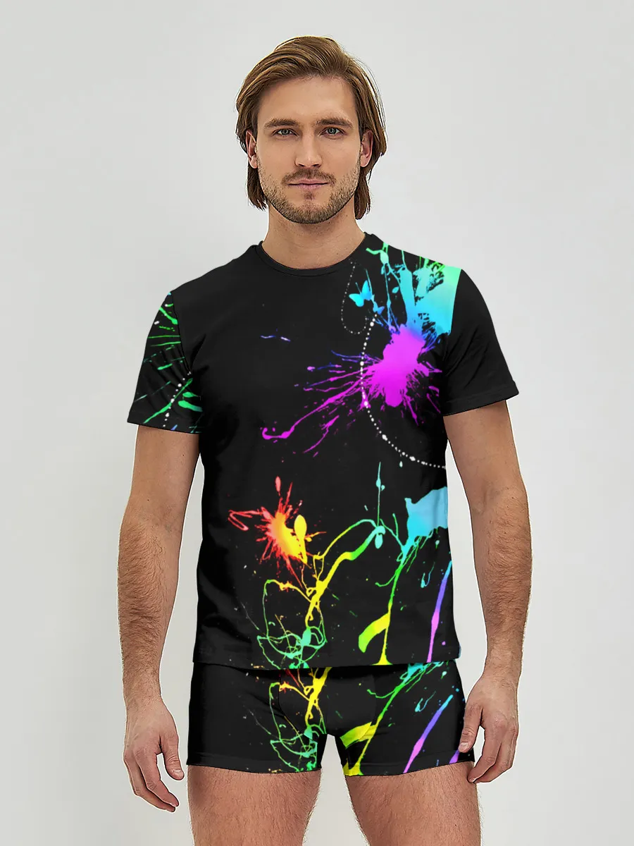 Мужские трусы с футболкой / НЕОНОВЫЕ КРАСКИ