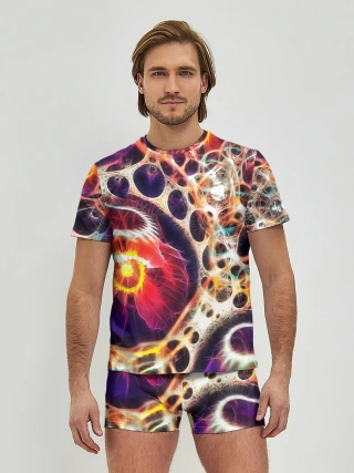 Мужские трусы с футболкой / Абстракция / Психоделика