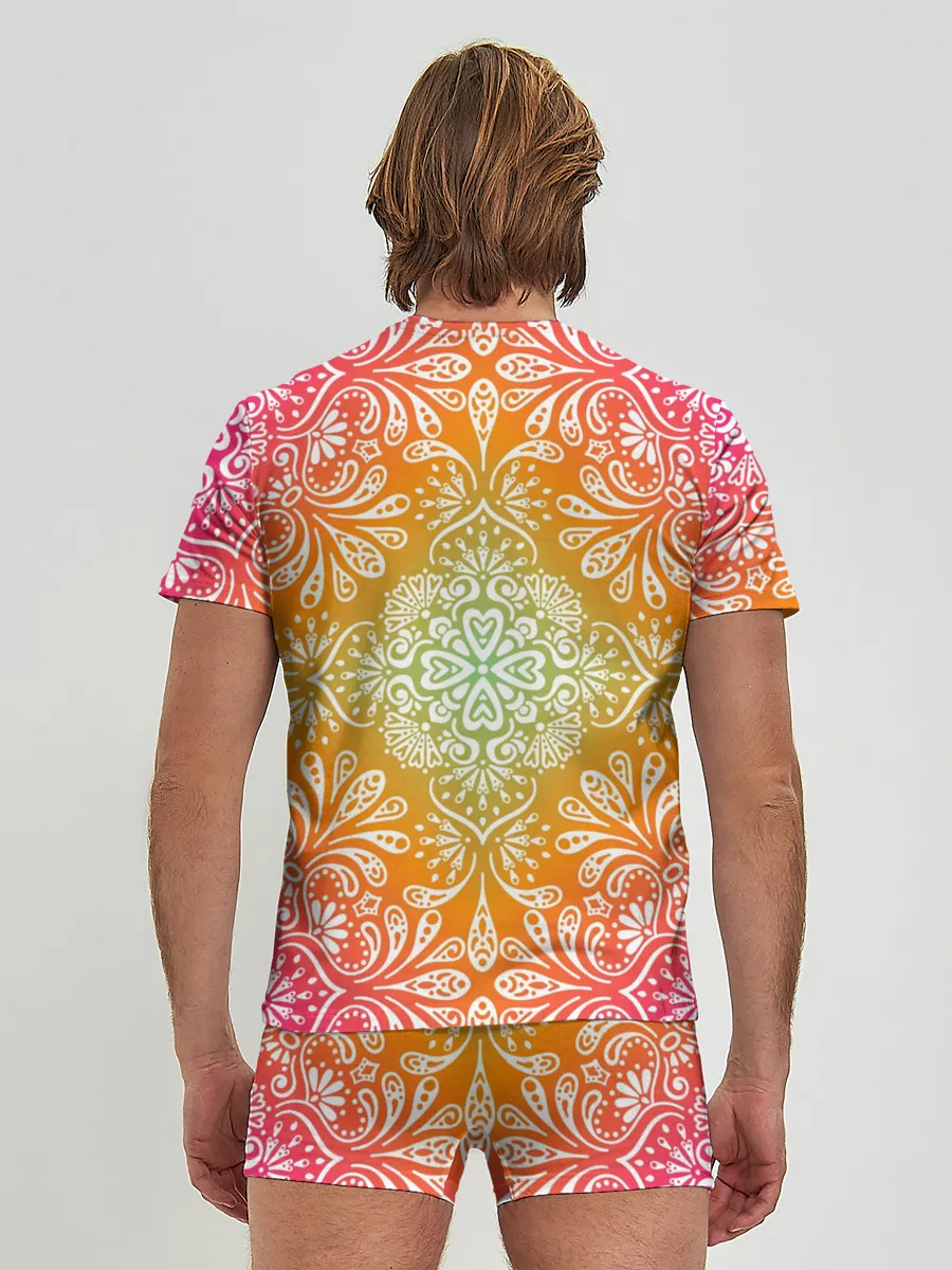 Мужские трусы с футболкой / Цветочный узор