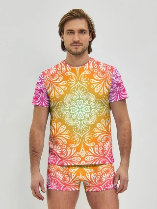 Мужские трусы с футболкой / Цветочный узор