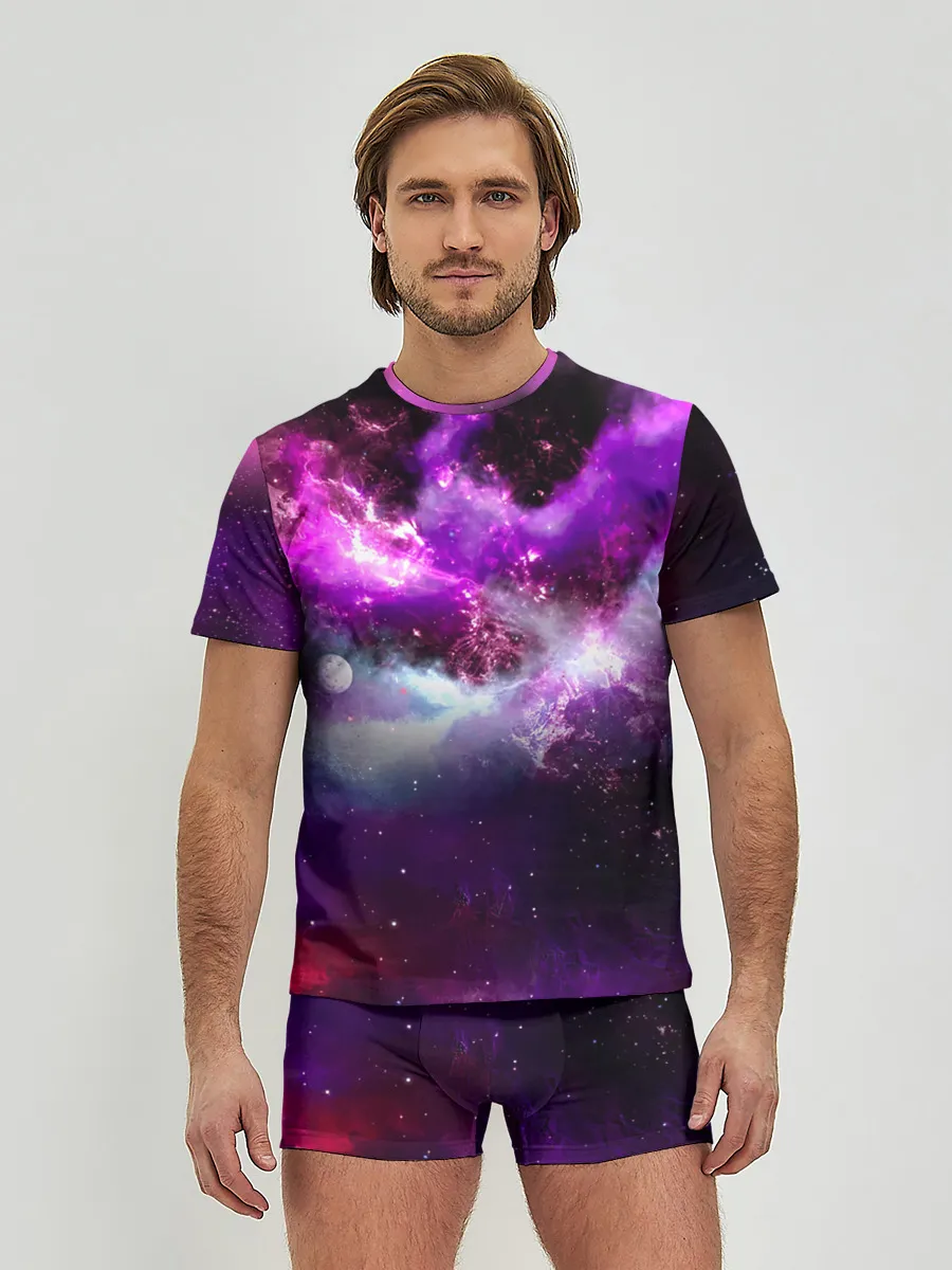 Мужские трусы с футболкой / Космическое небо