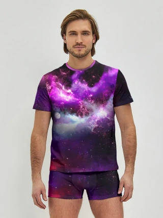 Мужские трусы с футболкой / Космическое небо