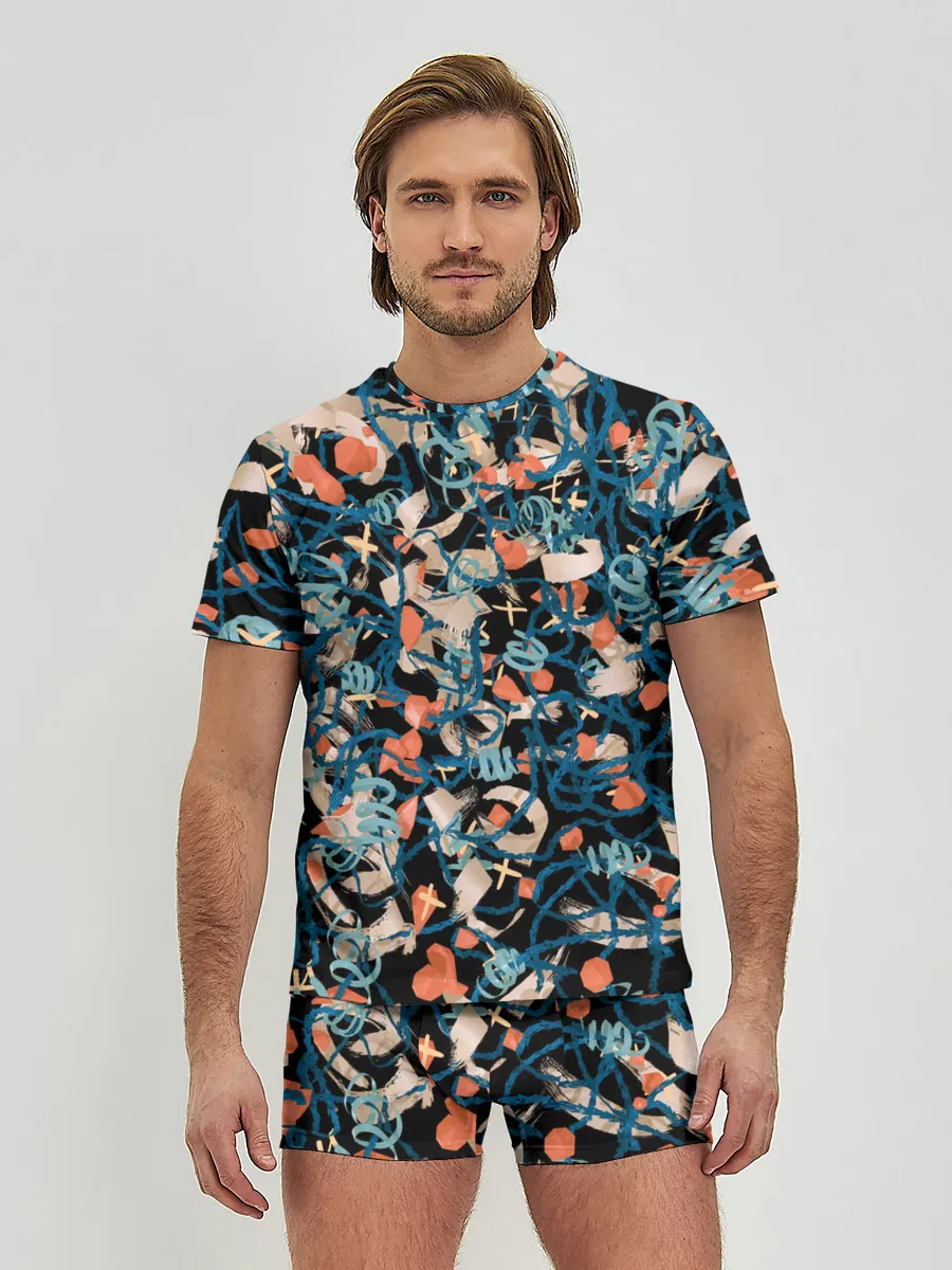 Мужские трусы с футболкой / Линии в пространстве