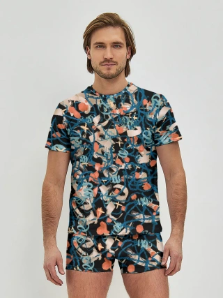 Мужские трусы с футболкой / Линии в пространстве