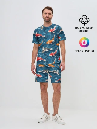 Мужской костюм с шортами / Японские карпы