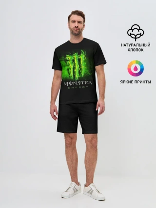 Мужской костюм с шортами / MONSTER ENERGY NEON | НЕОН