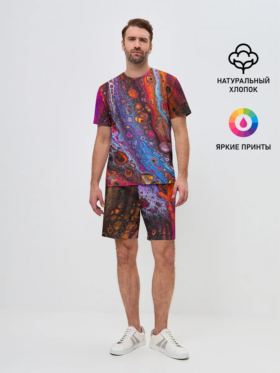 Мужской костюм с шортами / Брызги на камнях