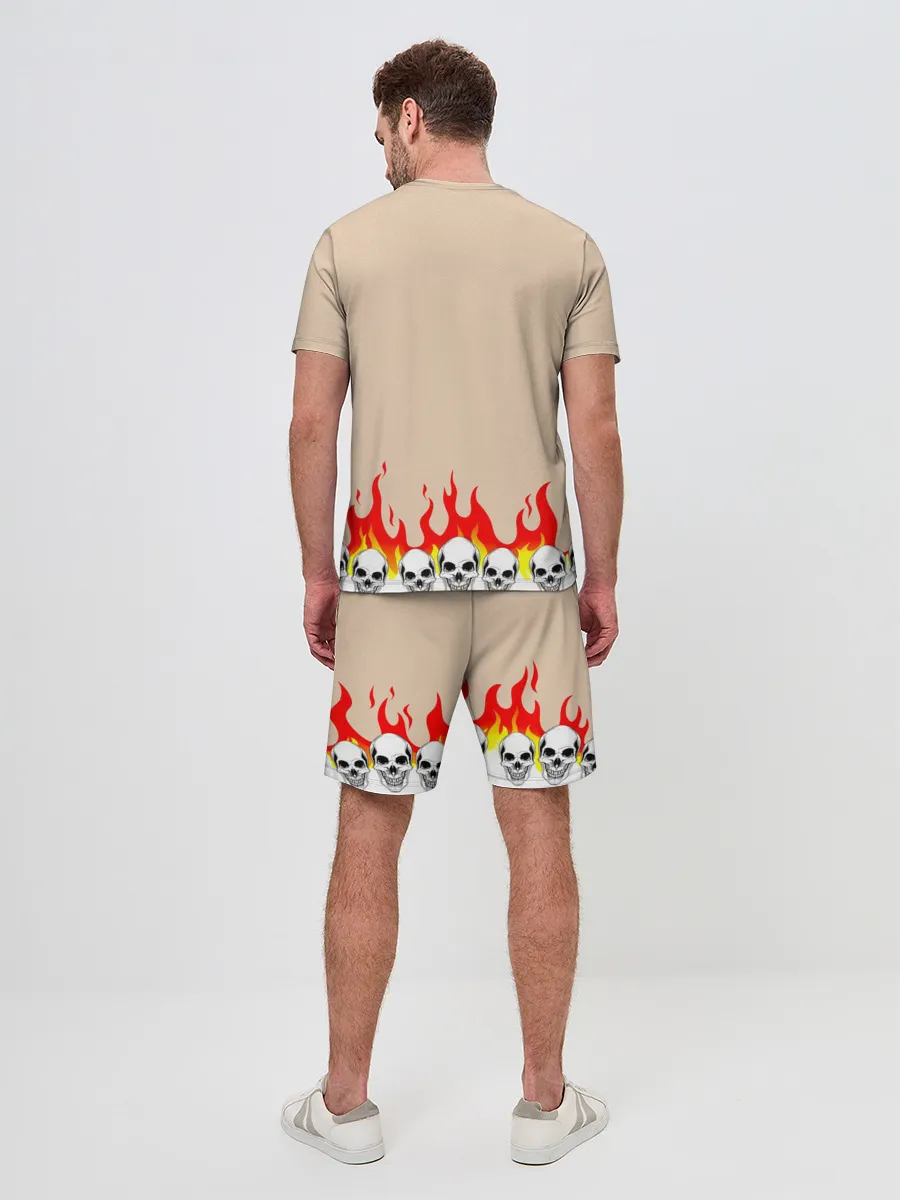 Мужской костюм с шортами / Черепа в Огне