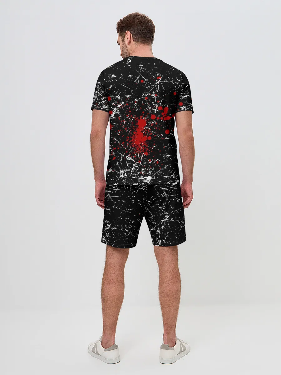 Мужской костюм с шортами / Брызги Череп Хипстер Гранж
