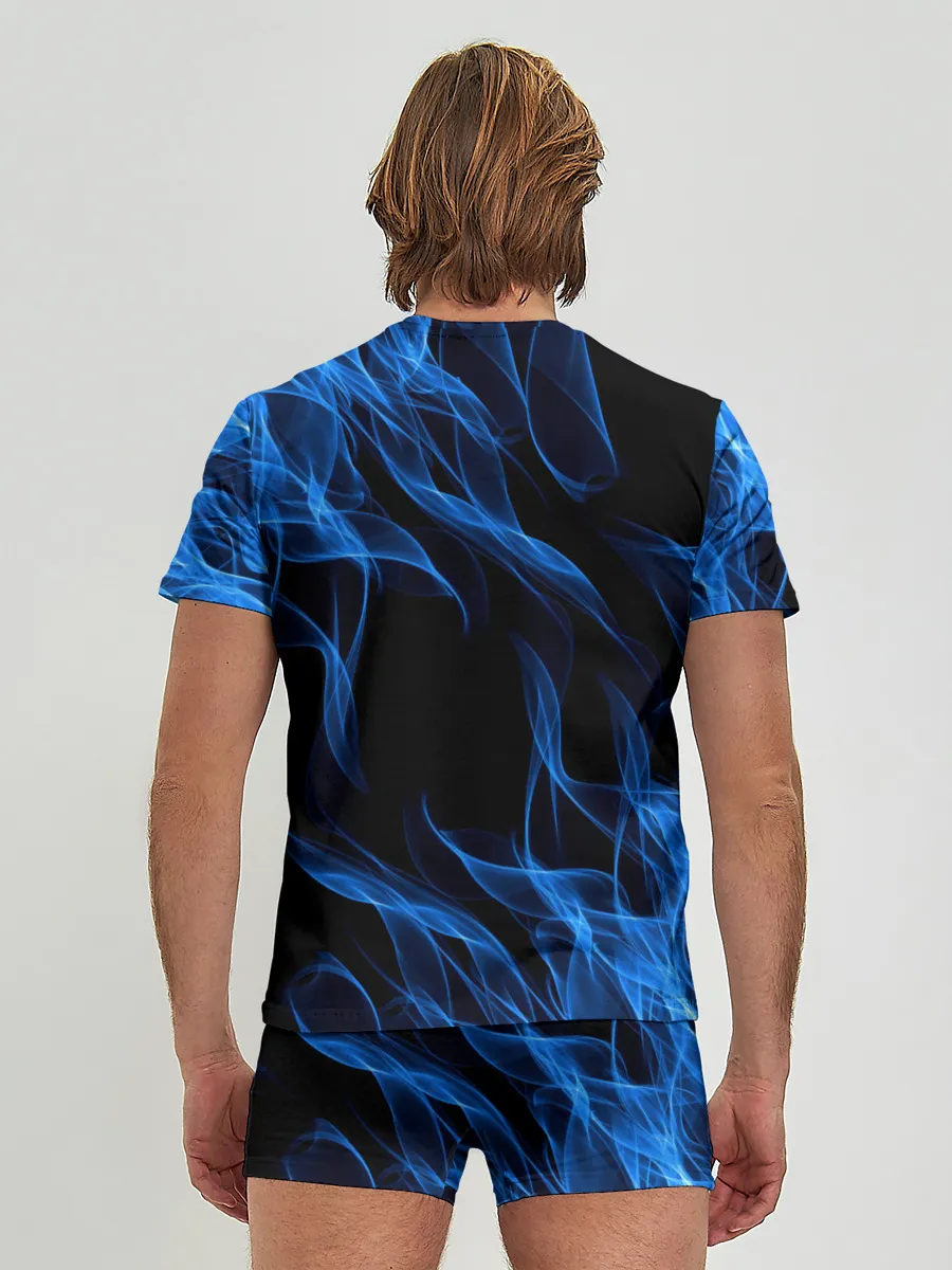 Мужские трусы с футболкой / BLUE FIRE FLAME