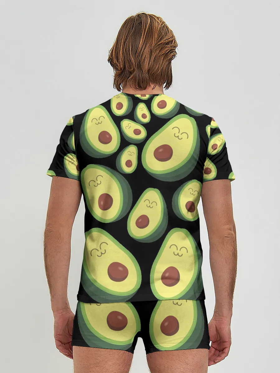 Мужские трусы с футболкой / Авокадо паттерн