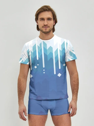 Мужские трусы с футболкой / Пиксельные сливки