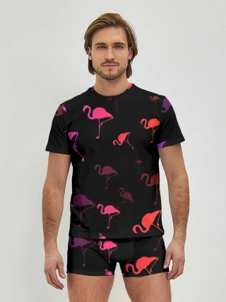Мужские трусы с футболкой / Фламинго