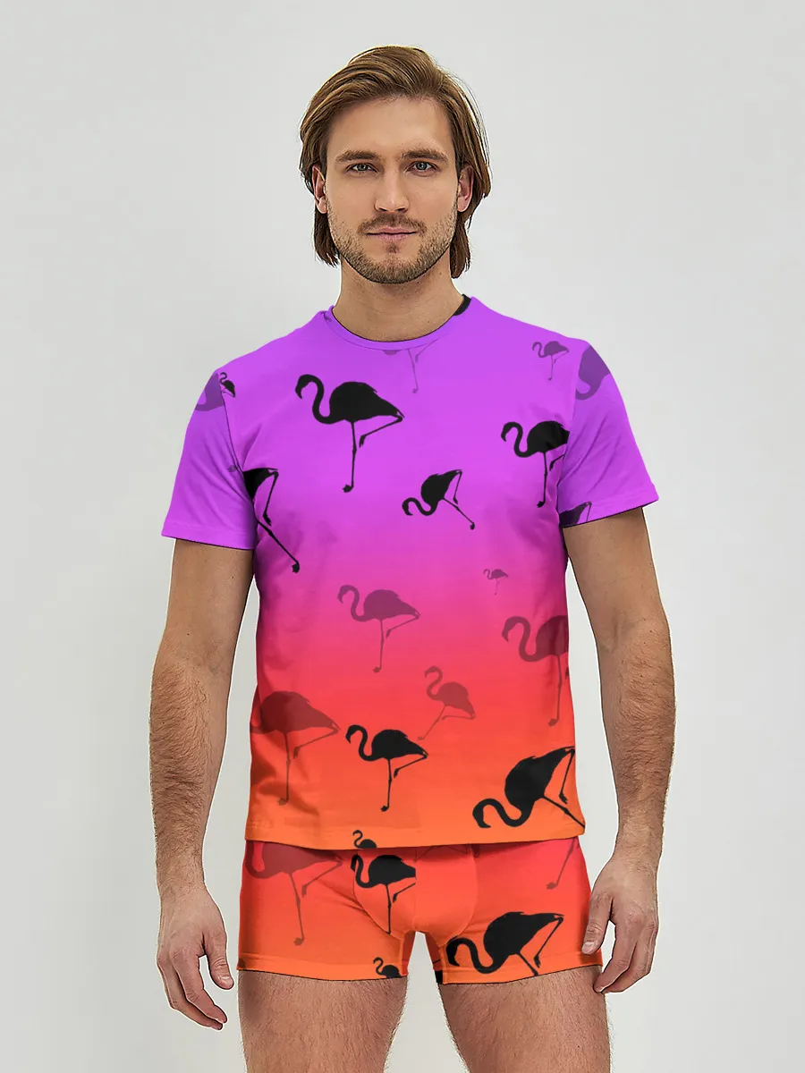 Мужские трусы с футболкой / Фламинго