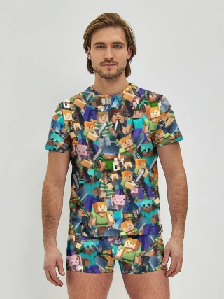 Мужские трусы с футболкой / MINECRAFT ПЕРСОНАЖИ