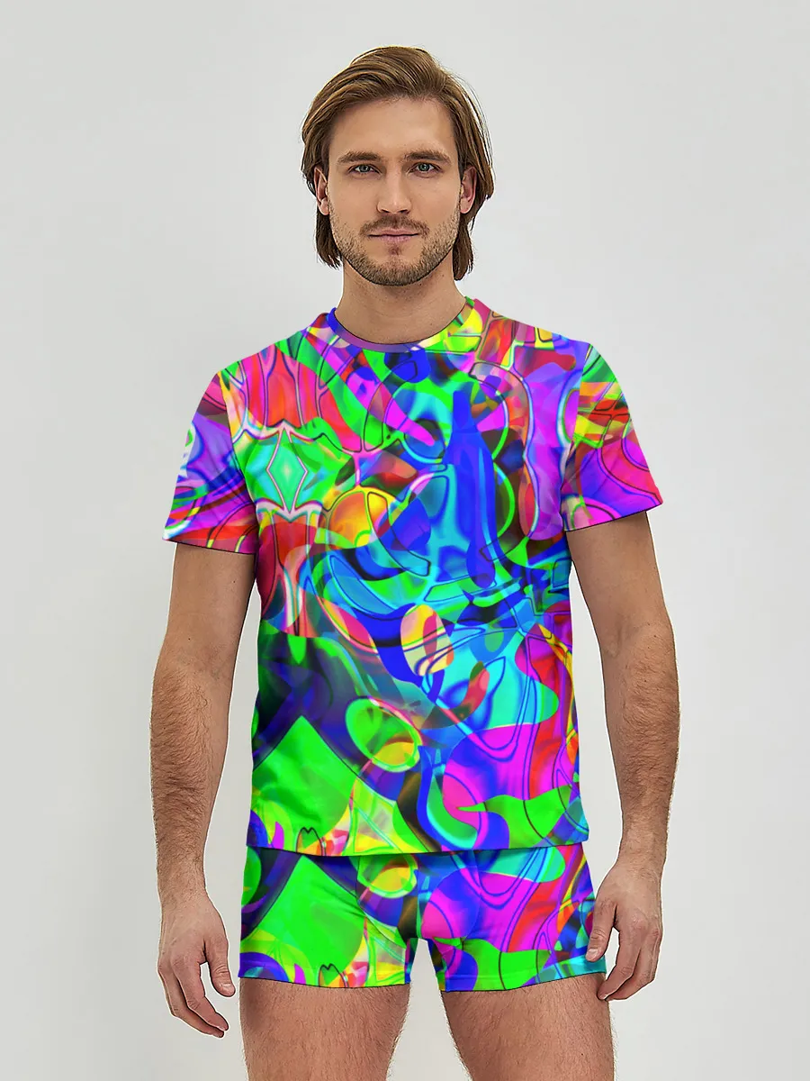 Мужские трусы с футболкой / НЕОНОВЫЕ КРАСКИ