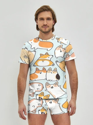 Мужские трусы с футболкой / Корги