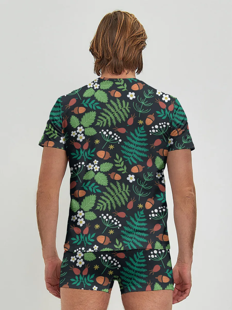 Мужские трусы с футболкой / Forest leaves