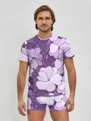 Мужские трусы с футболкой / Цветы