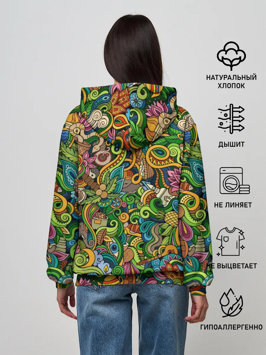 Женское худи / Тибетский коллаж