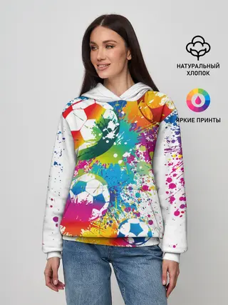 Женское худи / Футбольные мячи