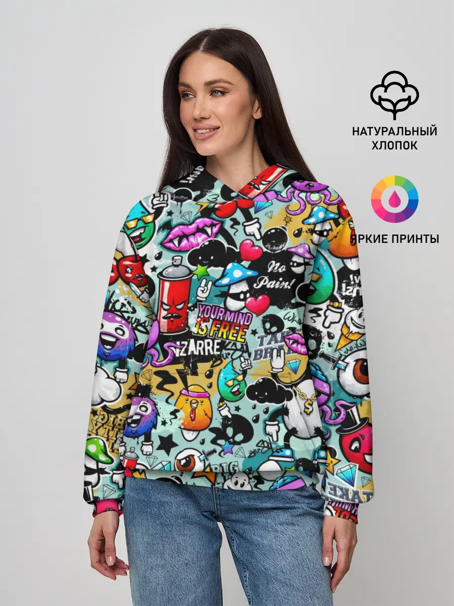 Женское худи / Стикерпак