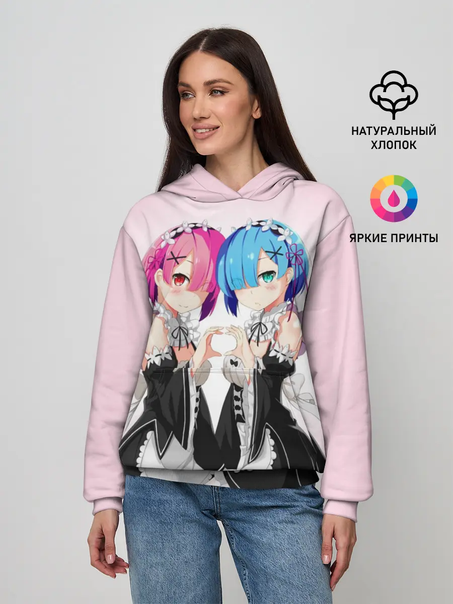 Женское худи / Re:Zero. Рем и Рам