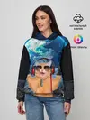Женское худи / Кот на луне