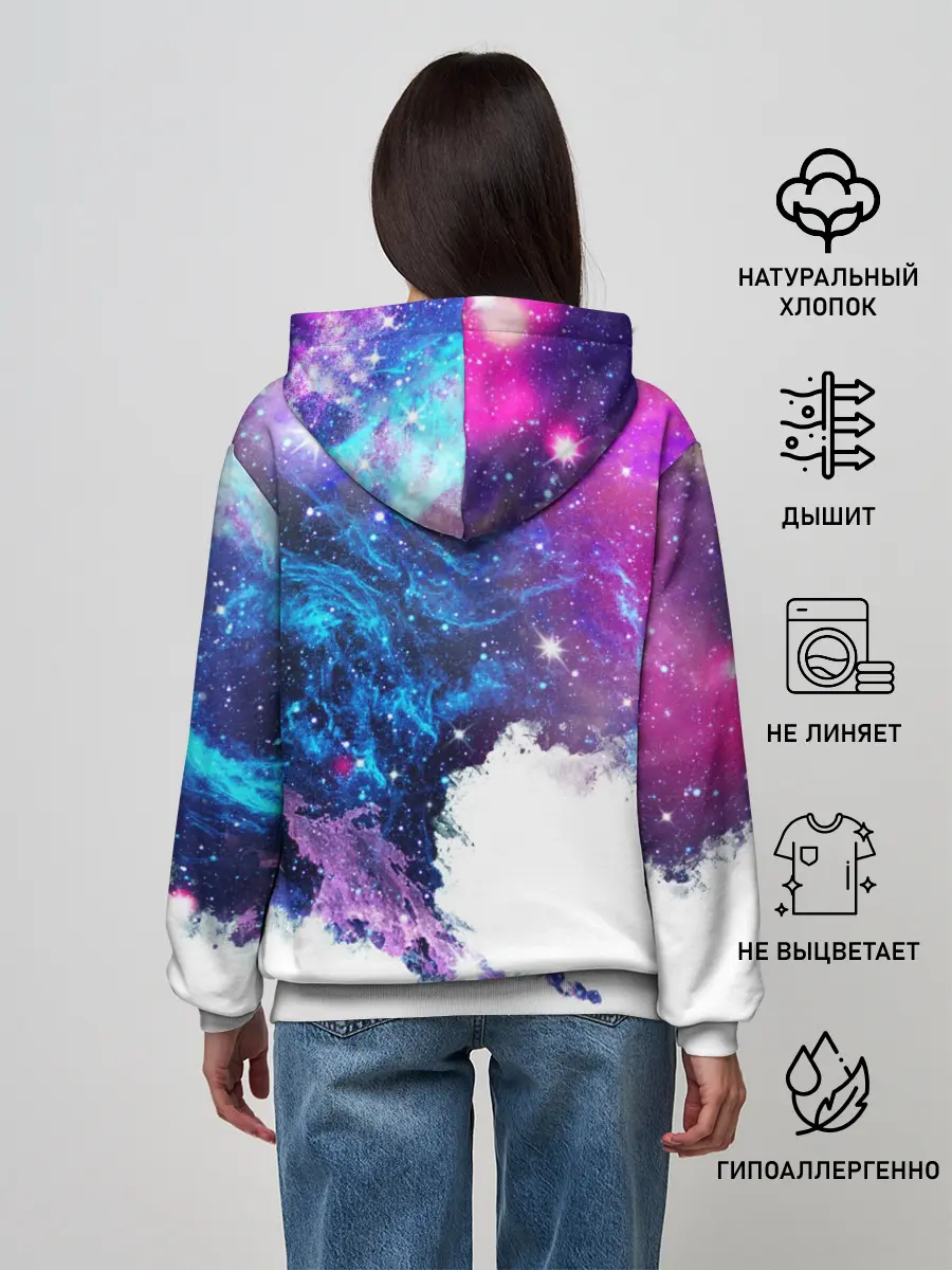 Женское худи / Космический сноуборд