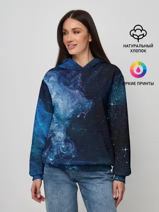 Женское худи / Синий космос