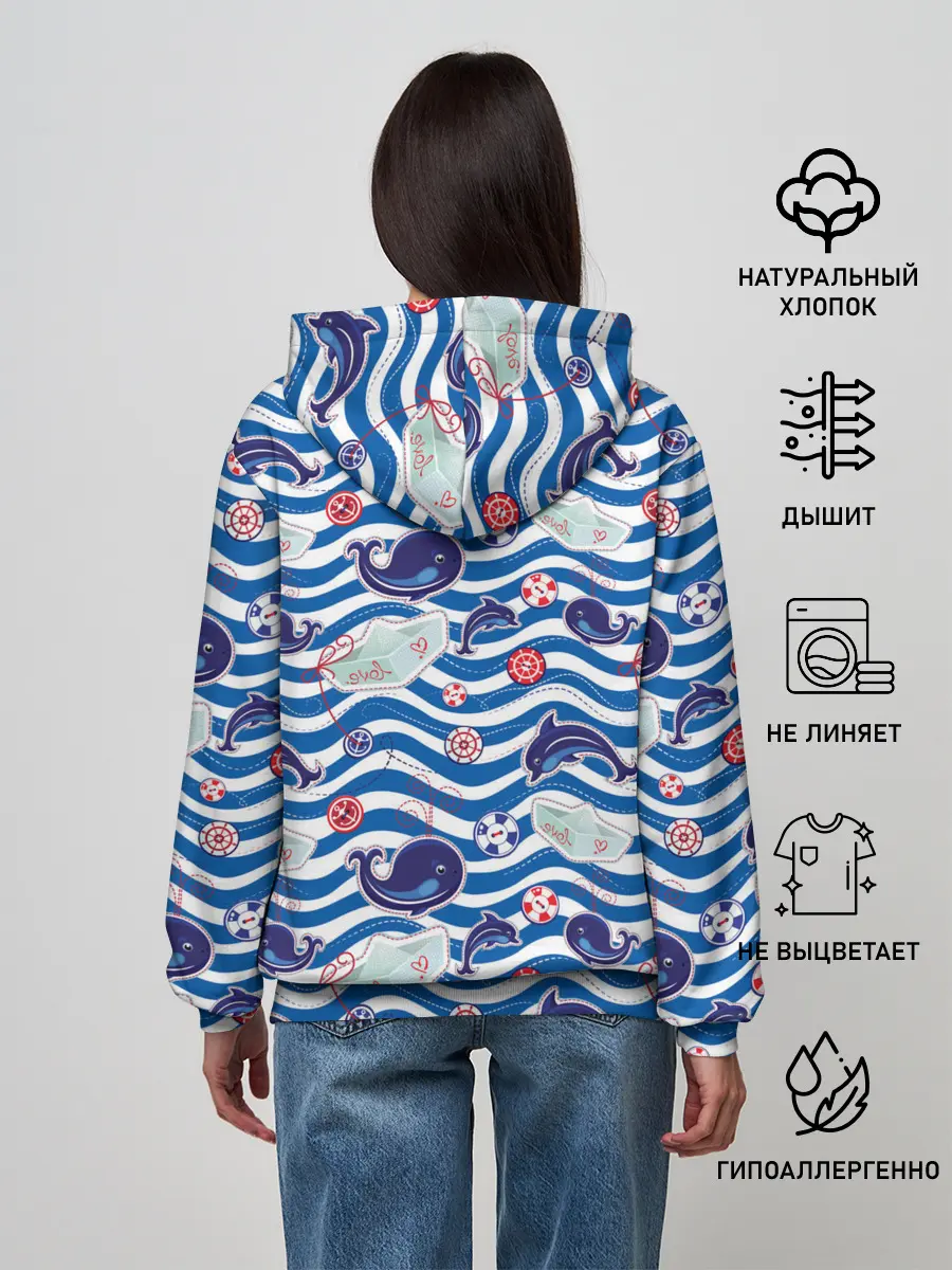 Женское худи / Киты и дельфины