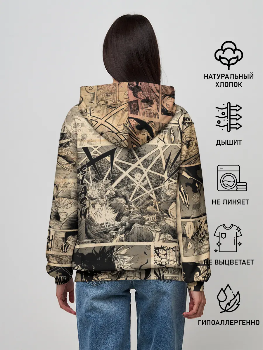 Женское худи / Черный Клевер