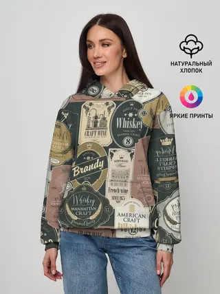 Женское худи / Этикетки мира Виски