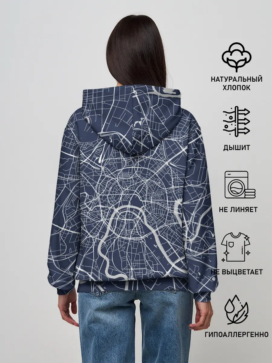 Женское худи / Карта Москвы