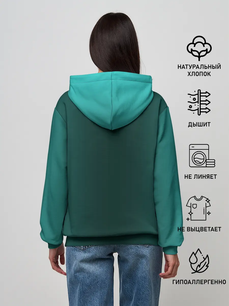 Женское худи / Дракон Хаку зеленый градиент