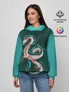 Женское худи / Дракон Хаку зеленый градиент