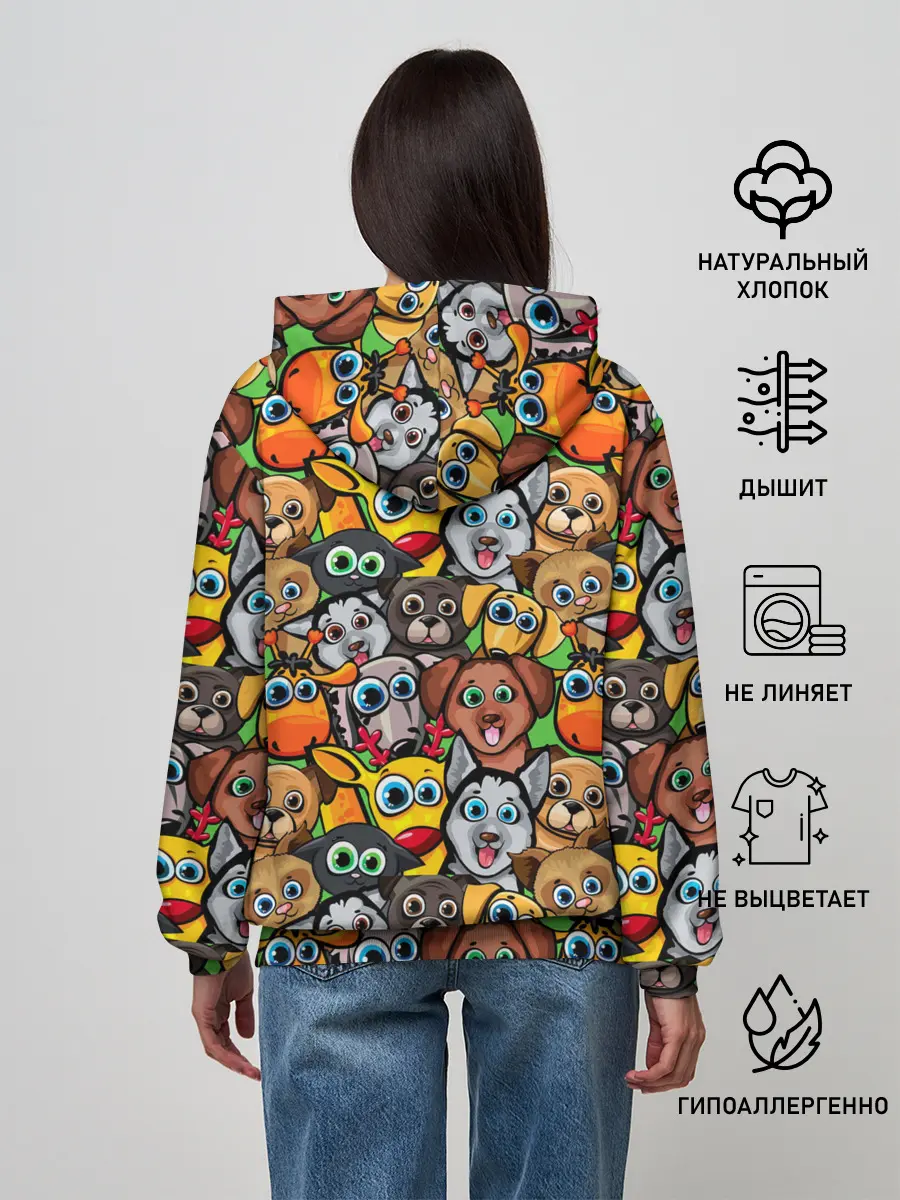 Женское худи / Веселые собачки